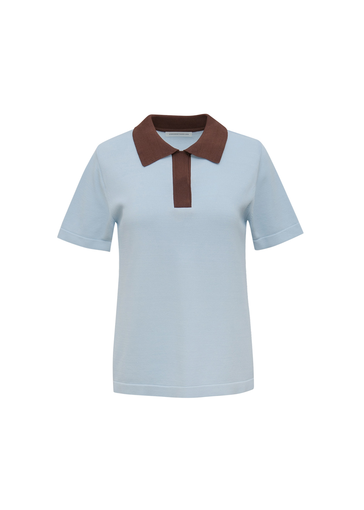 SALE_colouring collar short-sleeved knitwear