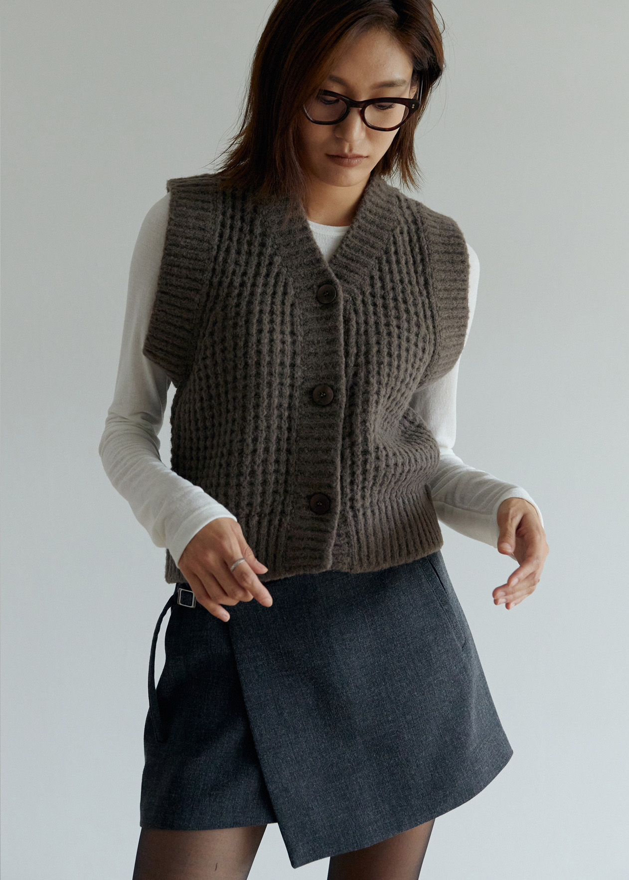 Button scasi knit vest