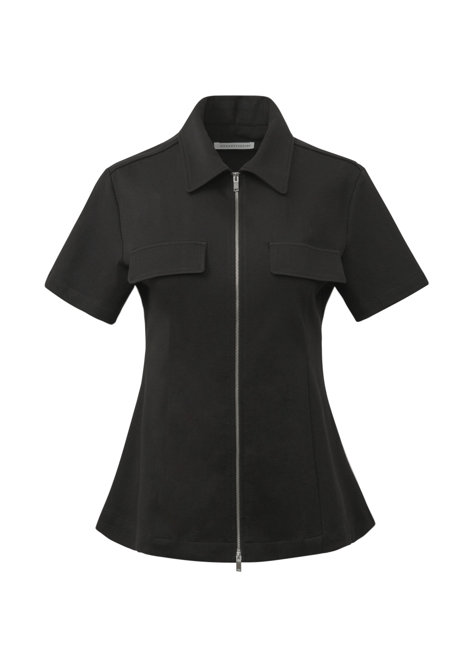 Two-way zipper blouse