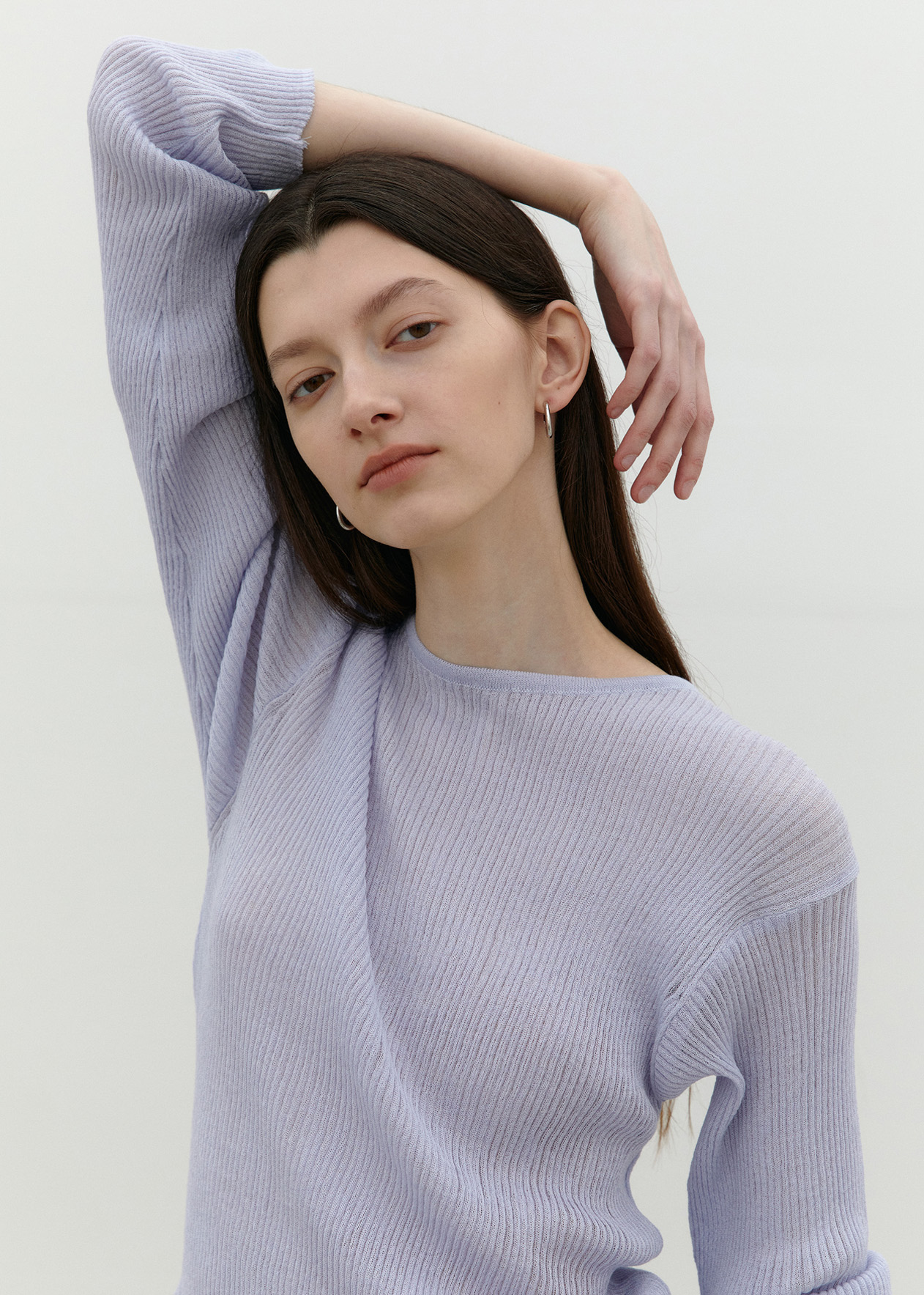 See through long-sleeve knit